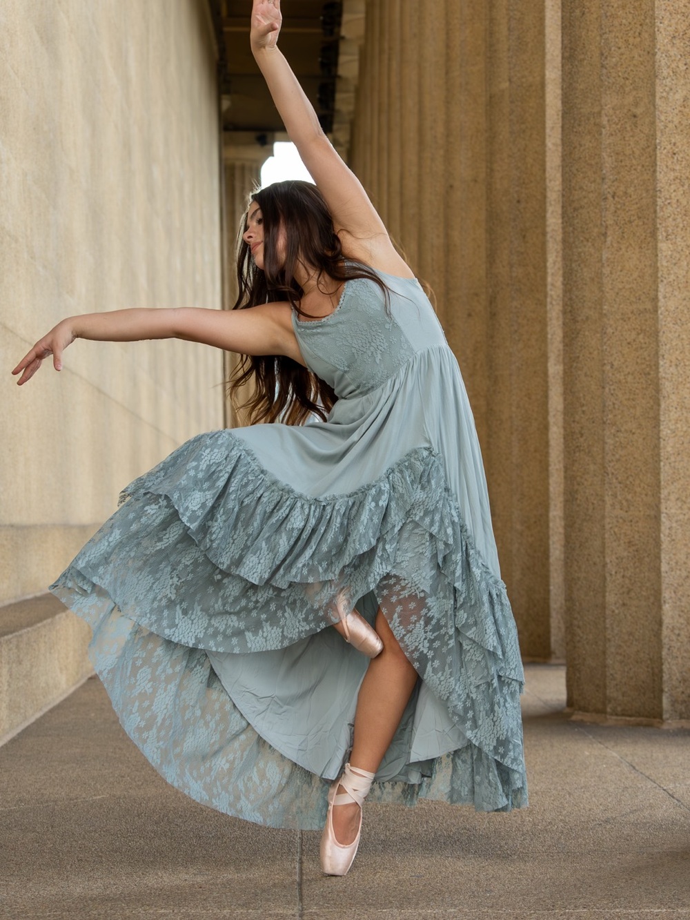 Joyfolie Lace Tiered Maxi Dress - Women